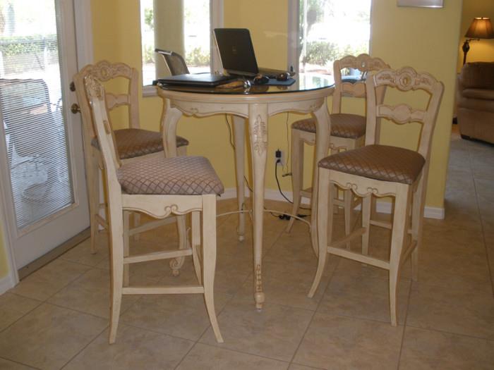 Counter height pub or nook table with 4-chairs