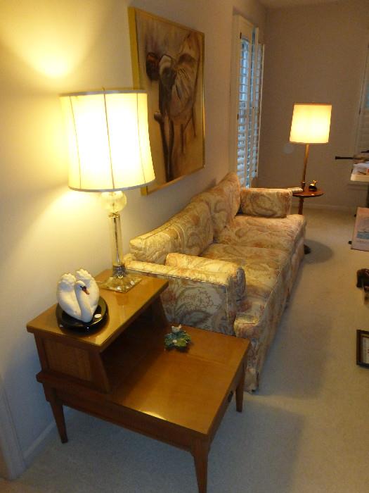 Step-back Table, Hickory Chair Sofa, Lamp Table