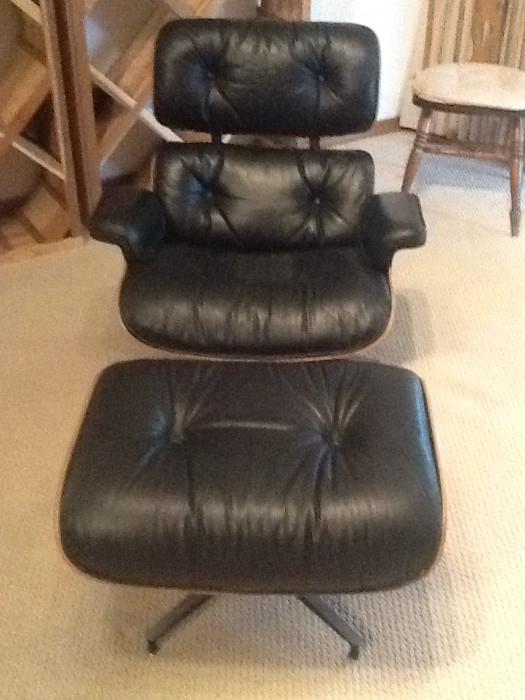 Herman Miller Chair and Ottoman, Signed