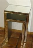 Pair of brand new mirrored nesting tables