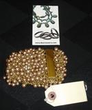 Champagne pearl & crystal bracelet