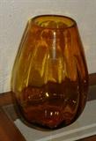 Amber glass vase