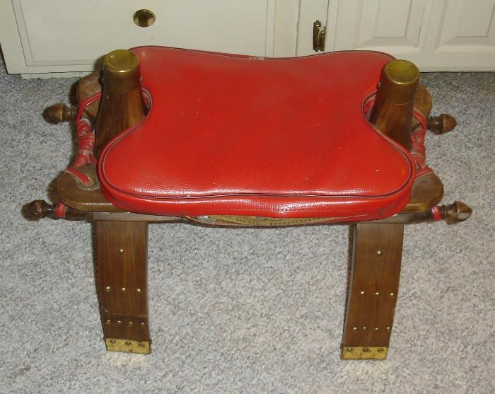 Vintage camel saddle stool