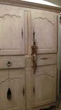 Antique wood Armoire, very large as well as tall. Functional and impressive.