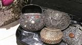 Several silver purses from India.