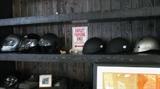 Harley Davidson helmets. There are several helmets as well as jackets, chaps and other collector items....Books too.