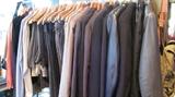 Afull rack of GEORGIO ARMANI mens clothing. Mens sizes are suits (44) and jackets in large and a few medium sizes. Cashmere and silk sweaters too!
