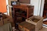 Storage furnishings, baskets, boxes and bins for organization.