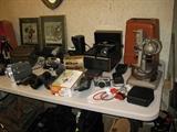 assorted cameras and equipment