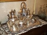 Sheridan Silver Co. (1946-1973) six piece silverplate set appears new and unused.