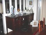 Beautiful huntboard/sideboard, Mikasa "Continental Ivory" china, etc.