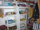 Lots of cloth, sewing and craft items.