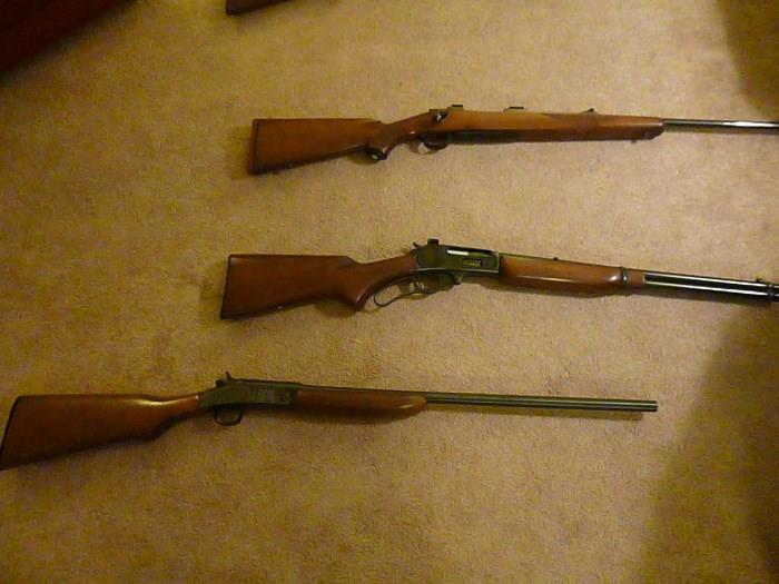 Top: Marlin 30/30 Model 336RC Middle: 20 Gage Herrington/Richardson Model 088 Bottom: 16 Gage long barrel Wards Texas Ranger shot gun Model 20