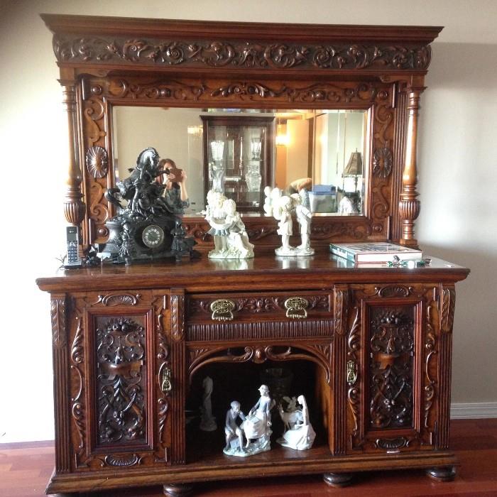 Gorgeous Carved Antique Hutch