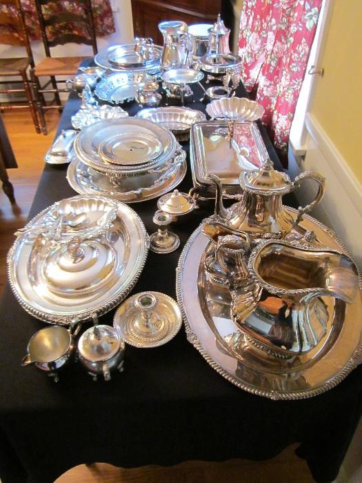 Some sterling and silverplate items.