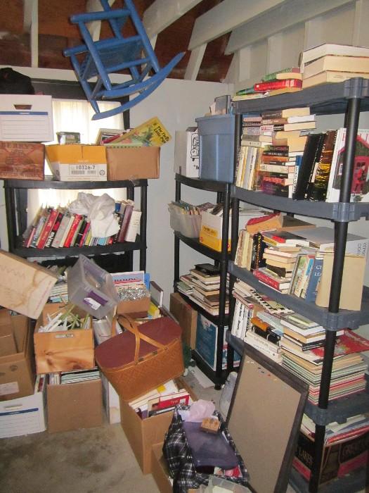 Some of the books in garage. Some good older books in the house. (not shown)