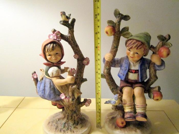 !0 inches high Hummel Apple Tree Boy and Apple Tree Girl.