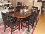 Ethan Allen Dining Table - Pottery Barn Schoolhouse Chairs, 5 regular and 2 arm