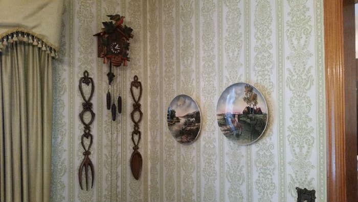 Clock and beautiful German Wall Plaques