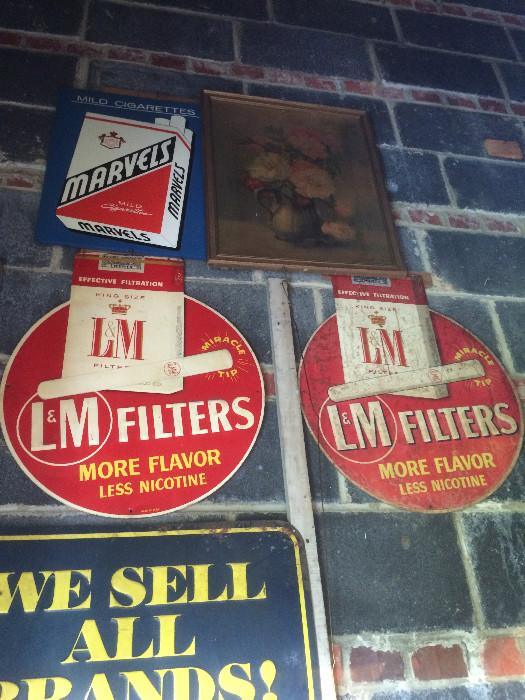 L&M advertising signs, Marvels advertising signs, tobacco signs