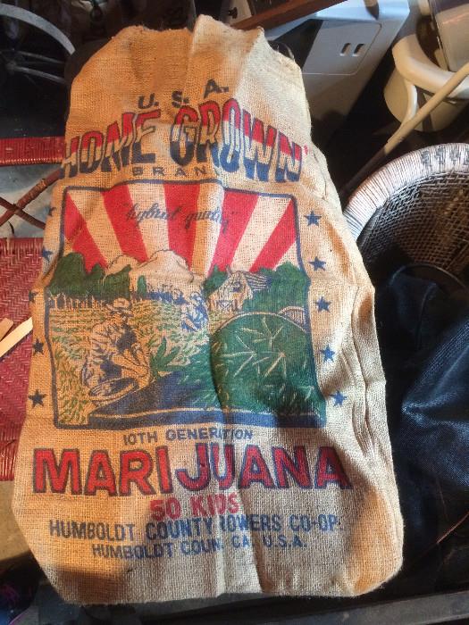 Home Grown Marijuana burlap bag