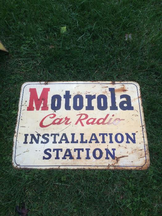 Motorola Car Radio Installation Station sign
