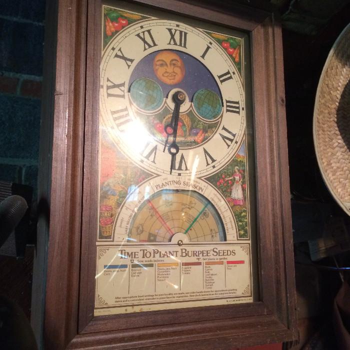 Vintage Burpee Seeds advertising clock