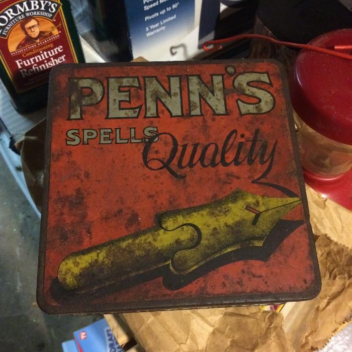 Antique 1922 PENN'S Spells Quality Plug Tobacco Tin