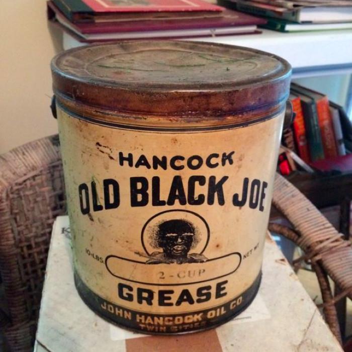 Vintage Old Black Joe grease can