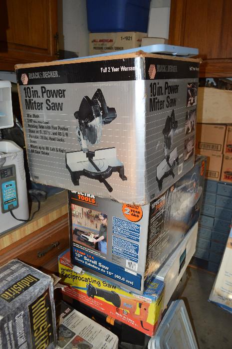 miter saw and other boxed new tools