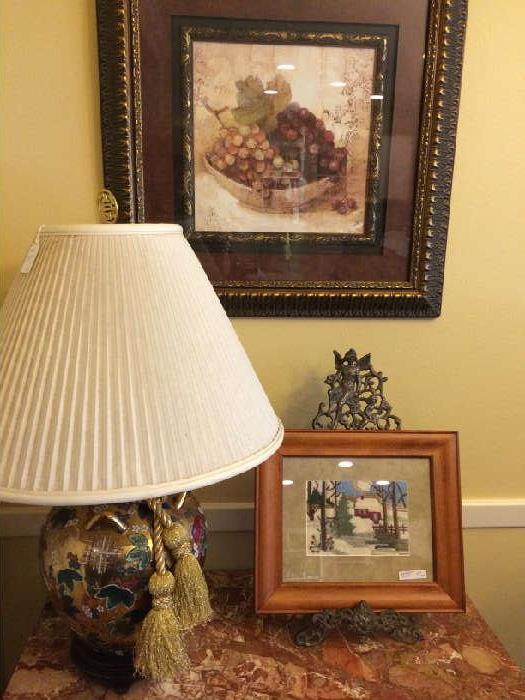 One of many lamps and decorative art work pieces