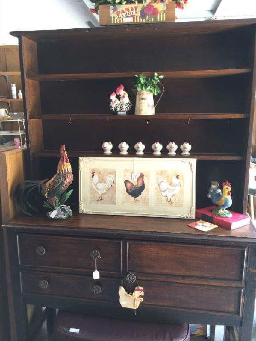                  Welsh dresser and rooster décor