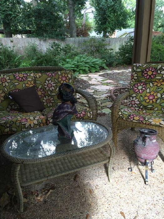            Three of the 5 piece set of patio furniture