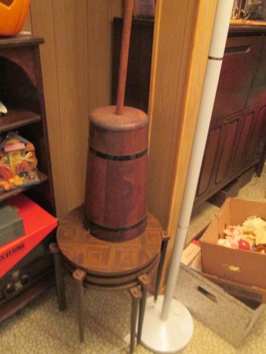 butter churn and cool stacking tables