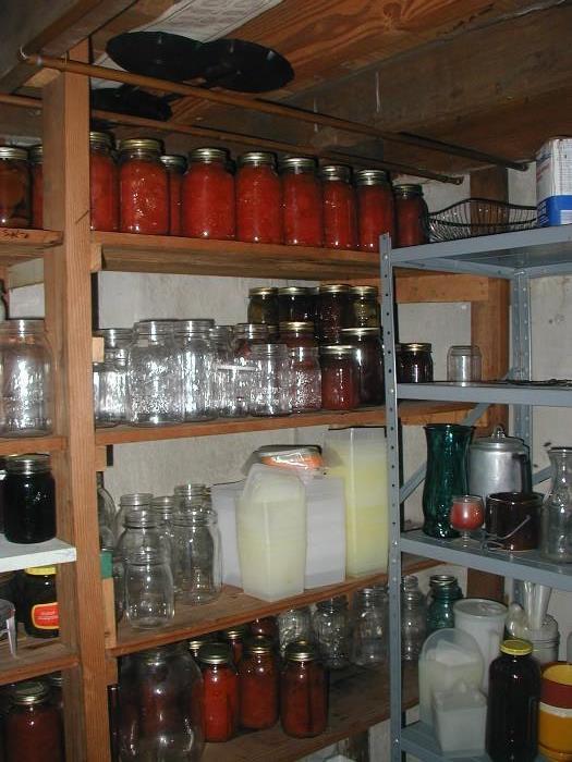 Canning jars and other cellar stuff