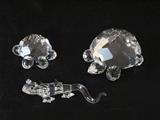 Helmut Swarovski Turtles shown with Crystal Gecko