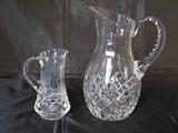 Gorham crystal Pitchers: Small 6" & Tall 18"