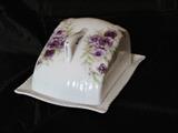 Vintage Hand Painted Violets Cheese Tray (8"L x 6"W x 4"H)
