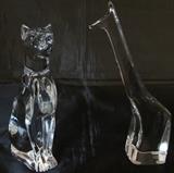 Bacarrat Crystal Panther and Giraffe Figurines