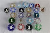 23 Assorted Cristal D'Albret Sulfide Portrait Paperweights