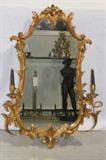 Gilt Wood Victorian Mirror with Candlesticks