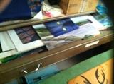 File drawers, filled with regional watercolors