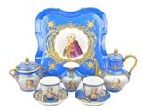 LOT 4: A SEVRES PORCELAIN FIVE-PIECE TEA SERVICE
