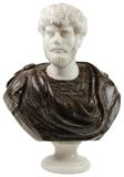 LOT 41: A CARVED MARBLE BUST OF EMPEROR LUCIUS VERUS