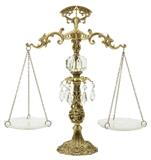 LOT 44: A CONTINENTAL GILT METAL AND CRYSTAL SCALE