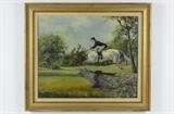 LOT 65: EVE PRIME FOUT
(American, 20th century)
Equine Painting, 1965
Oil on canvas