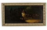 LOT 69: FOLLOWER OF PETRUS VAN SCHENDEL
(19th century)
Horse and Carriage Night Scene
Oil on canvas