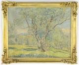 LOT 72: FREDERICK CARL FRIESEKE
(American, 1874-1939)
Olive Trees, View of Cagnes
Oil on canvas (double sided)