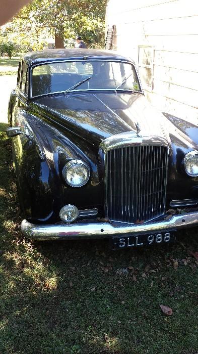1956 Black Bently  4 door with english license plate # SLL988