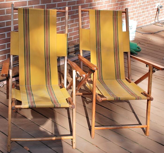 Vintage Wood Beach Chairs